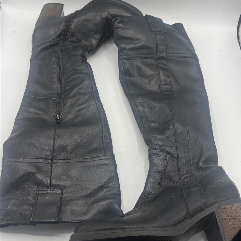 Bos And Co Black Knee Zip Boot Horton